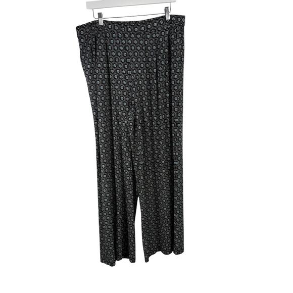 J Jill Wearever Collection Pleated Wide Leg Pants Black Floral Womens Plus 1x - Picture 1 of 6